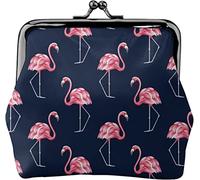 Porte-Monnaie en Cuir Vintage Flamingo pour Femmes, Petite Pochette à la Monnaie avec Fermoir à Fermeture à glissière Kiss-Lock Fermoir Boucle Portefeuille pour Cadeau Fille