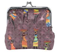 Porte-monnaie en cuir violet pour femme africaine avec boucle de verrouillage, Femme Africaine Violet, Classique