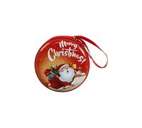 Porte-monnaie en étain pour enfants sur le thème de Noël - Motif personnage de dessin animé - Poche de rangement sûre pour pièces de monnaie, fournitures scolaires, cadeau pour enfants, rond, F