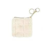 THE CONCEPT FACTORY, SH0051, Porte Monnaie Fluffy en Fausse Fourrure Blanc, Modèle, Élégant et Doux Accessoire pour Ranger Vos Pièces et Billets en Toute Sécurité