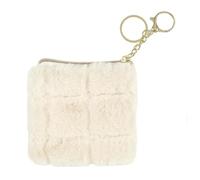 Porte Monnaie en Fausse Fourrure Fluffy 10cm Crème