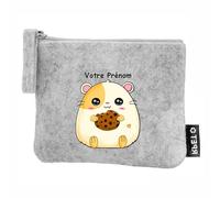 Porte Monnaie en Feutrine Motif Hamster Cookie Personnalisable