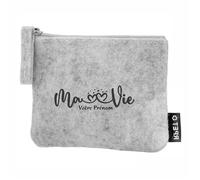 Porte monnaie en feutrine motif ma vie personnalisable