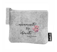 Porte Monnaie en Feutrine Motif Maman trop Chouette Personnalisable