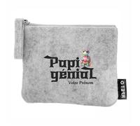 Porte monnaie en feutrine motif papi genial personnalisable