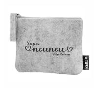 Porte Monnaie en Feutrine Motif Super Nounou Personnalisable