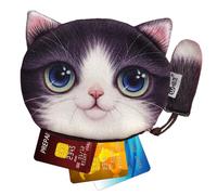 Porte-monnaie en forme d'animal pour - Porte-monnaie zippé en peluche avec décoration en forme de queue de chat, pochette portable pour téléphone portable, cartes, bijoux, clés, pour les amoureux des