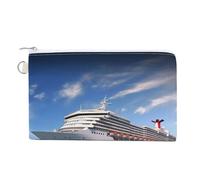 Porte-monnaie en forme de bateau de croisière avec porte-clés - Joli porte-monnaie de voyage portable avec fermeture éclair pour femmes et filles, style, taille unique, floral