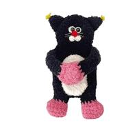 Porte-Monnaie en Forme de Chat câlin, Pochette Porte-clés et Sac à Rouge à lèvres, Mini-étuis pour écouteurs en Forme d'ourson Mignon, Porte-Monnaie en Peluche Fait Main (Black Cat)