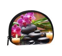 Porte-Monnaie en Forme de Fontaine avec Pierres de Massage et Fleurs | Petit Portefeuille de ge Tendance | Petite Trousse de Toilette en Forme de Coquillage avec Fermeture éclair | Pochette à Monnaie