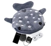 Porte-Monnaie en Forme de Requin - 13 x 11,9 cm, Pochette pour pièces de | monnaie de dessin animé, matériau de haute qualité | Porte-monnaie mignon au motif de requin ludique, pochette en velours