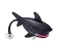 Porte-monnaie en forme de requin - Design baleine portable, pochette en cuir à fermeture éclair offrant une utilisation compacte, sac porte-clés permettant un accès facile, kit conçu pour les femmes