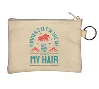 Porte-monnaie en forme de sel d'été avec sable dans mes cheveux, palmiers dans ma main, beige