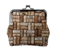 Porte-monnaie en liège pour bouteille de vin, petite pochette de rangement pour week-end et voyages d'affaires, Noir , Taille unique, Pochette à monnaie