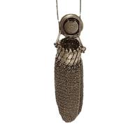 Porte-monnaie en maille d'acier - Porte-monnaie rétro artisanal, étui compact vintage en argent | Accessoire antique élégant en acier plaqué argent, charmant petit rangement de pièces de monnaie en