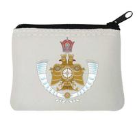 Porte-monnaie en néoprène avec bras impériaux du prince héritier d'Iran Blanc 10 x 11 cm