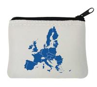 Porte-monnaie en néoprène avec carte des États membres de l'Union européenne, 12 x 9 cm, blanc