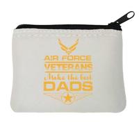 Porte-monnaie en néoprène avec inscription « Air Force Veterans Make The Best Dads » - Blanc - 10 x 11 cm