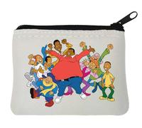 Porte-monnaie en néoprène avec inscription « Group of Friends » - Blanc - 10 x 11 cm