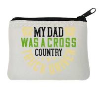 Porte-monnaie en néoprène avec inscription « My dad was a cross-country truck driver » - 10 x 11 cm - Blanc, blanc, Taille unique
