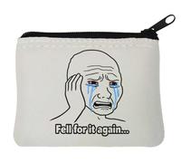 Porte-monnaie en néoprène avec inscription « Sad Crying Person with Regret » - 10 x 11 cm - Blanc