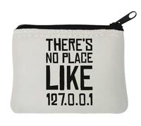 Porte-monnaie en néoprène avec inscription « There is No Place Like Home » Blanc 10 x 11 cm