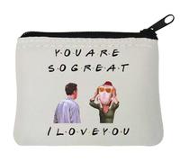 Porte-monnaie en néoprène avec inscription « You are So Great I Love You » Blanc 10 x 11 cm