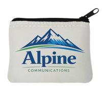 Porte-monnaie en néoprène avec logo « Mountain Inspired Corporate Communication » Blanc 10 x 11 cm
