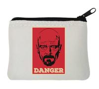 Porte-monnaie en néoprène avec poster Danger Blanc 10 x 11 cm
