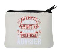 Porte-monnaie en néoprène avec slogan an empty stomach is not a good political adviser Election 2024 Blanc 10 x 11 cm, blanc, Taille unique