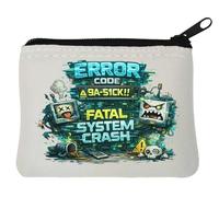 Porte-monnaie en néoprène avec système d'erreur fatale Crash Alert 10 x 11 cm Blanc