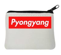 Porte-monnaie en néoprène Corée du Nord Pyongyang Capitale City Blanc 10 x 11 cm