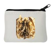 Porte-monnaie en néoprène Guerrier angélique radiant avec épée Blanc 10 x 11 cm