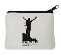 Porte-monnaie en néoprène Impossible is Just A Big Word Thrown Around par Small Men 10 x 11 cm Blanc