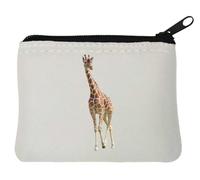 Porte-monnaie en néoprène Motif girafe africaine Blanc 10 x 11 cm, blanc, Taille unique