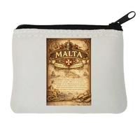 Porte-monnaie en néoprène Motif île historique en Méditerranée Blanc 10 x 11 cm