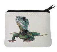Porte-monnaie en néoprène Motif lézard Vert sang froid 10 x 11 cm, blanc, Taille unique