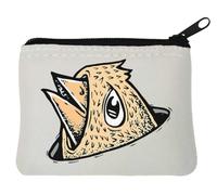 Porte-monnaie en néoprène Motif oiseau voyeur Blanc 10 x 11 cm, blanc, Taille unique