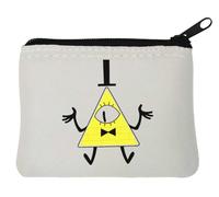 Porte-monnaie en néoprène Motif pyramide Illuminati Blanc 10 x 11 cm