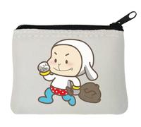 Porte-monnaie en néoprène Motif voleur de mouton Blanc 10 x 11 cm