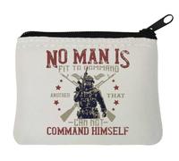 Porte-monnaie en néoprène No man is fit to Command Another that Cannot Command Himself - 10 x 11 cm - Blanc