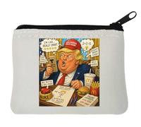 Porte-monnaie en néoprène parodie de figures politiques et déclarations Blanc 10 x 11 cm