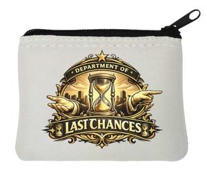 Porte-monnaie en néoprène représentant les dernières chances Blanc 10 x 11 cm