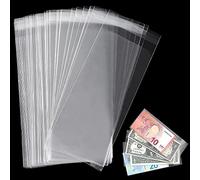 Porte-Monnaie en Papier Transparent 17,5 x 7,5 cm/6,9 x 2,9 Pouces | Uncle Paul Manchons de Monnaie Manchon d'argent Matériau PP pour Billet de Banque/Facture/Timbre 100 pièces PN01M100