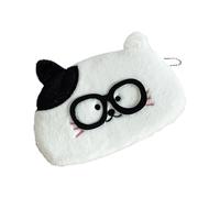 Porte-monnaie en peluche avec porte-clés - Joli sac portefeuille pour femmes et enfants - Petite trousse de maquillage - Petit sac à monnaie, Oreilles noires et blanches, Beauté de masse