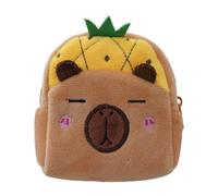 Porte-monnaie en peluche Capibara - Petit porte-monnaie mignon, sac à main en peluche | Sac d'argent de voyage doux pour filles et garçons, accessoire cadeau adorable, support de rangement, Jaune