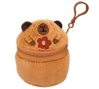 Porte-monnaie en peluche Dessin animé Route animale Sac Belle Capybara Pièce de monnaie Pendentif Casque Sac Petit Argent Capybara Petits Portefeuilles Pendentif Carton Amovible Animal Stockage, US