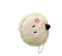 Porte-monnaie en peluche en forme de fruits avec fermeture éclair sécurisée et compact pour enfants et adultes, Vert