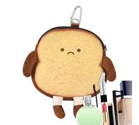 Porte-Monnaie en Peluche, Portefeuille en Peluche,Pochette de Changement à Fermeture éclair Toast | Poche à Monnaie en Peluche, Petite Pochette à Argent, Pendentif de Sac Mignon pour Adultes et