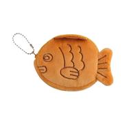 Porte-monnaie en peluche pour femme avec poisson - Petit portefeuille - Joli sac de rangement pour écouteurs - Pour enfants, Orange